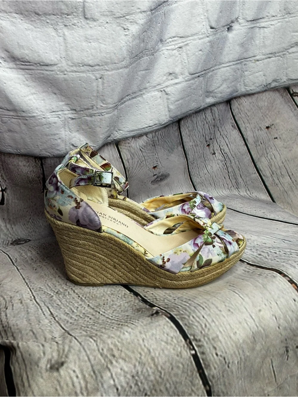 Christian Siriano Women’s Floral Espadrille Wedge Strappy Fairy Whimsy Sandals 8